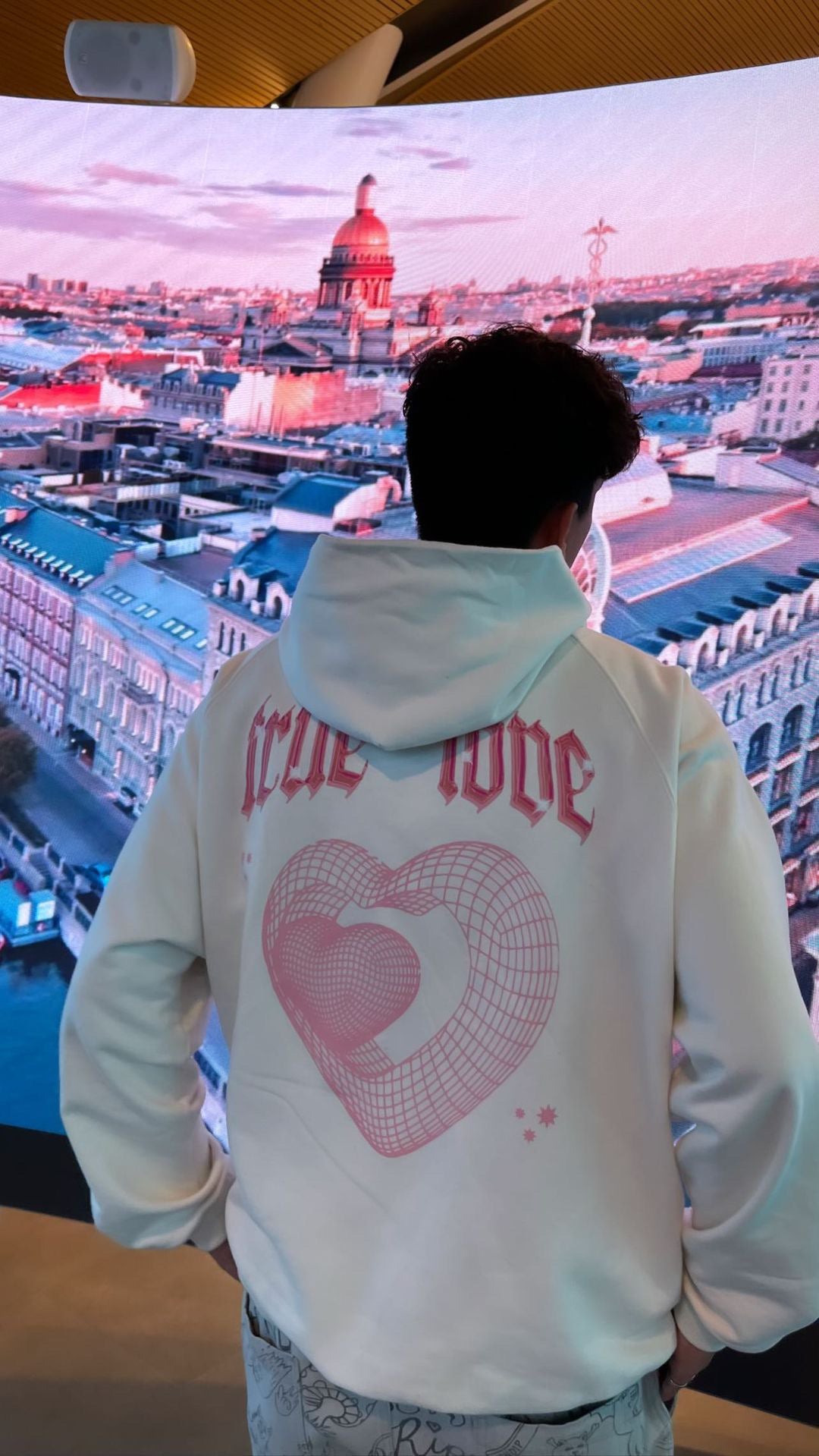 HOODIE TRUE LOVE WHITE & PINK